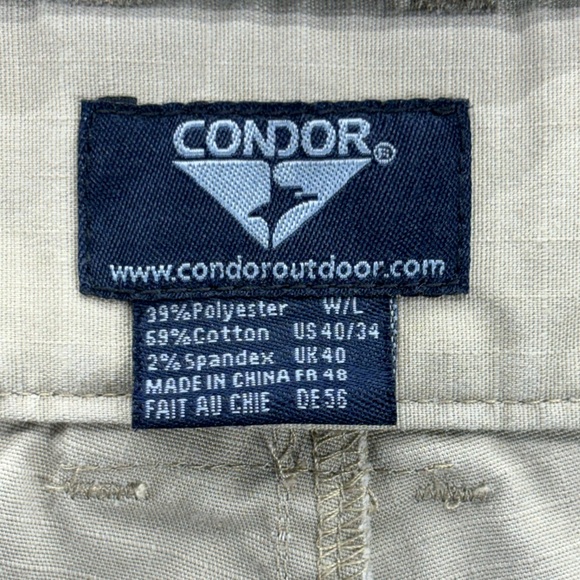 Condor Tactical Desert Tan Pants Combat Cargo Military Uniform Men’s 40W 34L - Picture 16 of 16